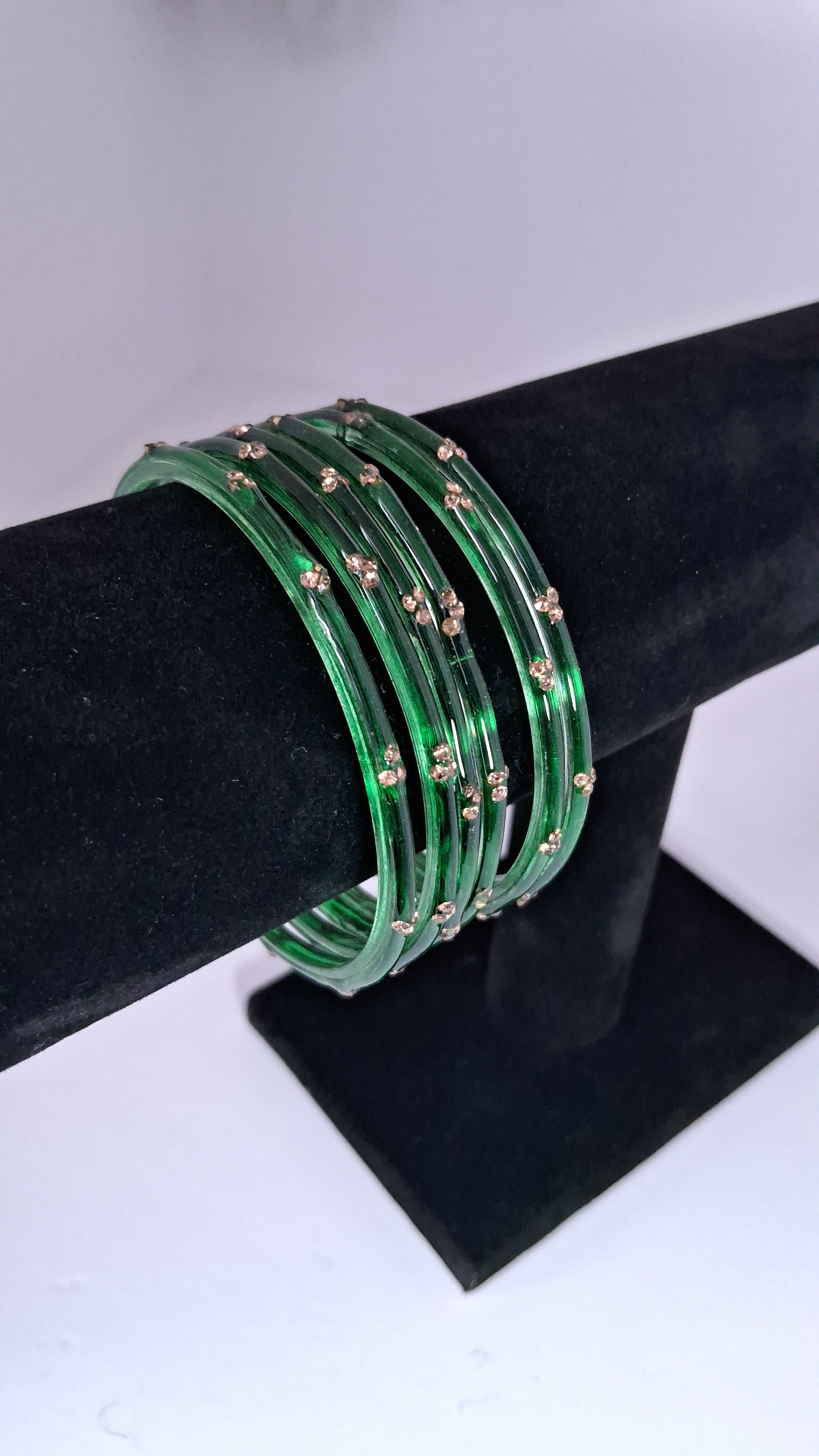 10 Pack Classic Glass Bangles