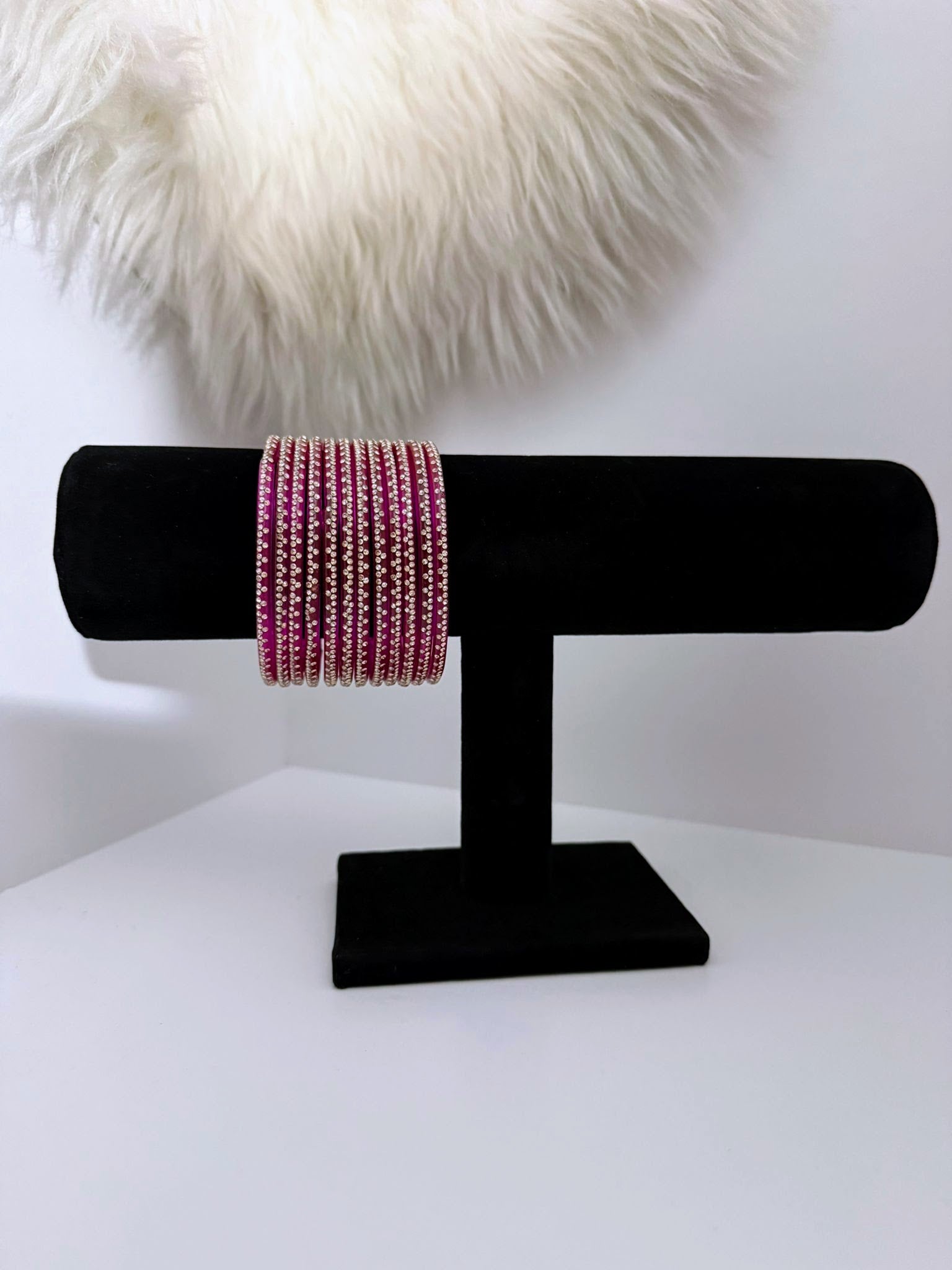Pack of 10 Studded Glass Bangles
