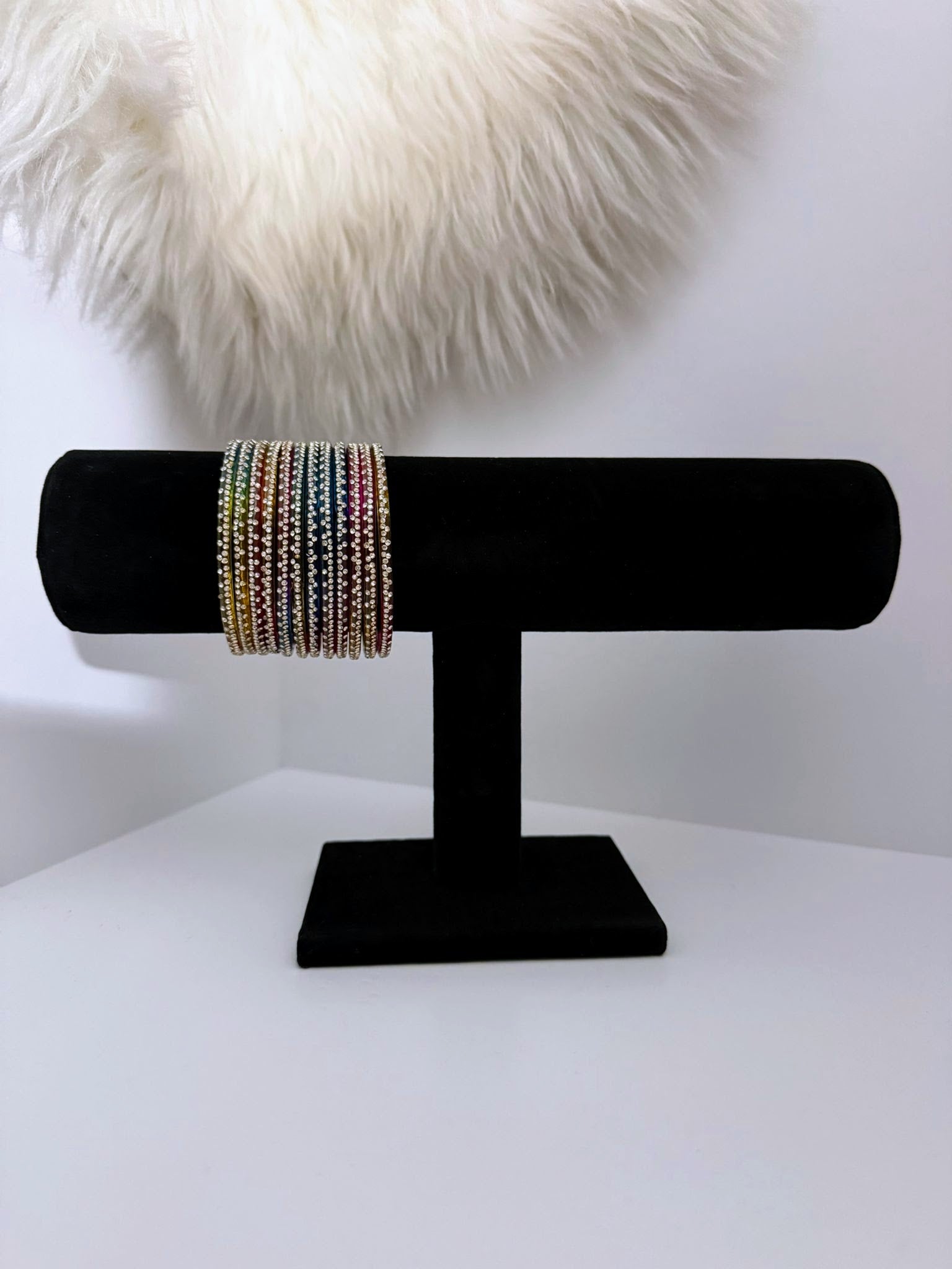 Pack of 10 Studded Glass Bangles