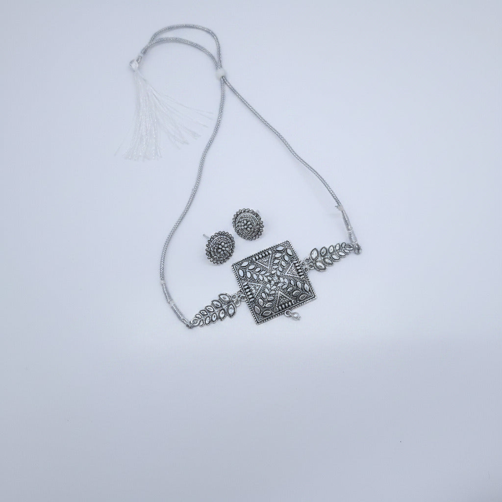 OXIDISED SILVER CHOKERS