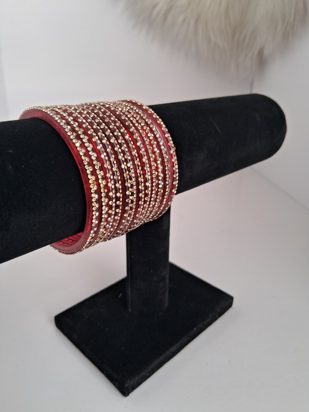 Pack of 10 Studded Glass Bangles