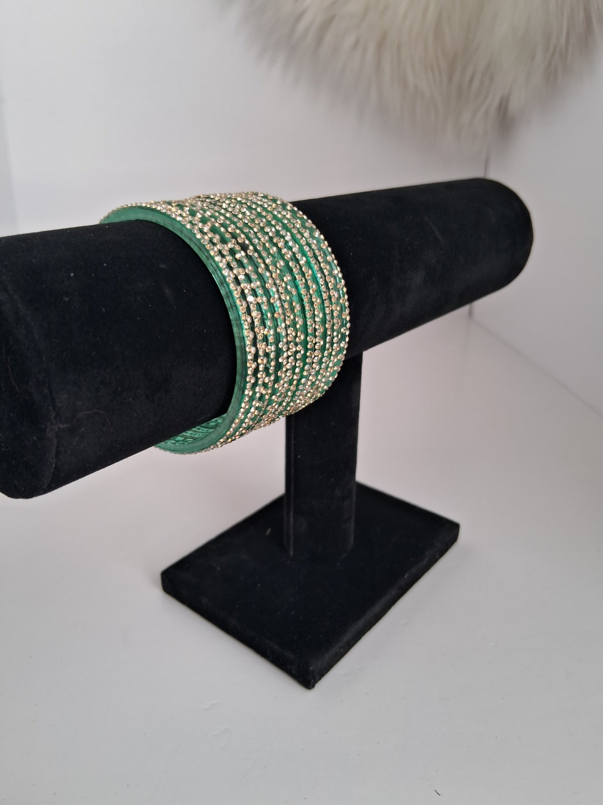 Pack of 10 Studded Glass Bangles